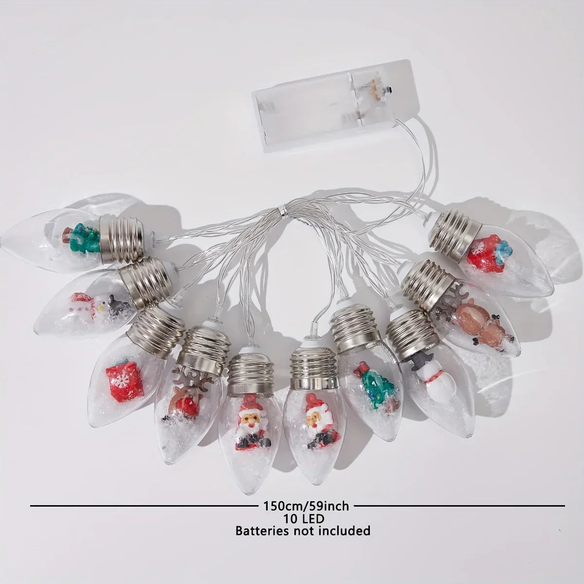 LED snowball string lights | 10 warm white balls | Christmas & New Year decoration
