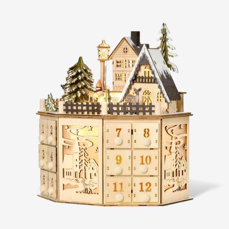 GlowFest – Advent calendar with LED lights and house design