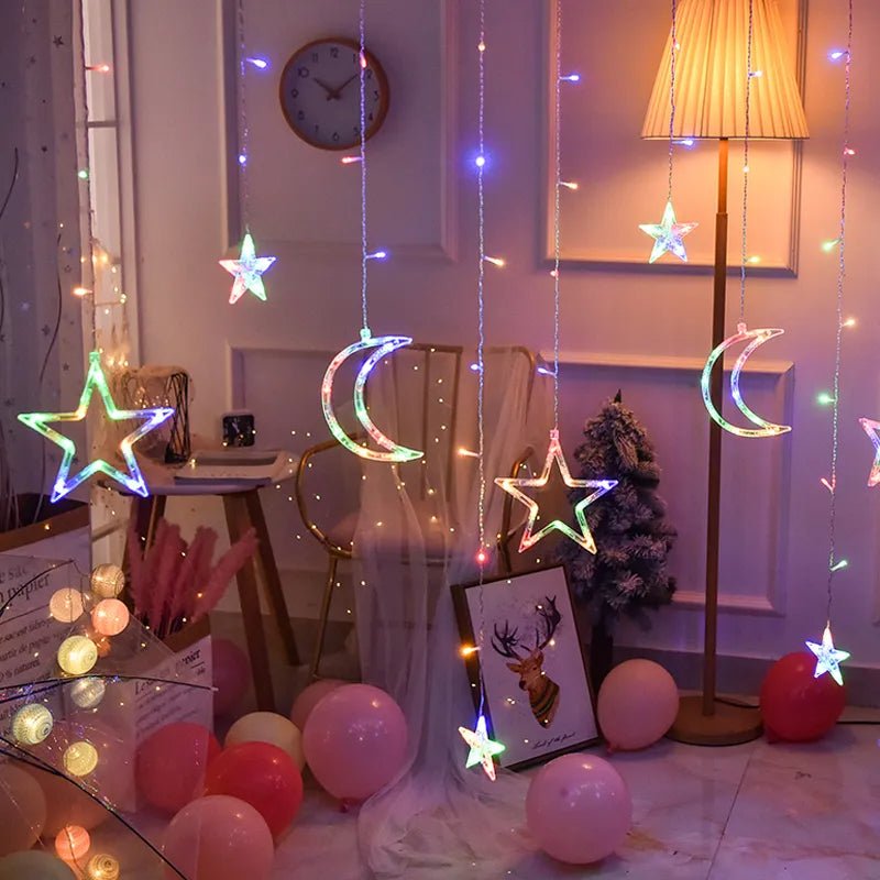 Christmas String Lights - LED Star Curtain Fairy String Lights Christmas Decoration