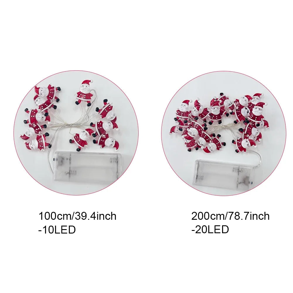 Lumirelle | LED Fairy Lights Christmas | Santa & Snowman Motifs | Warm White Light | For Tree, Window & Table Decor