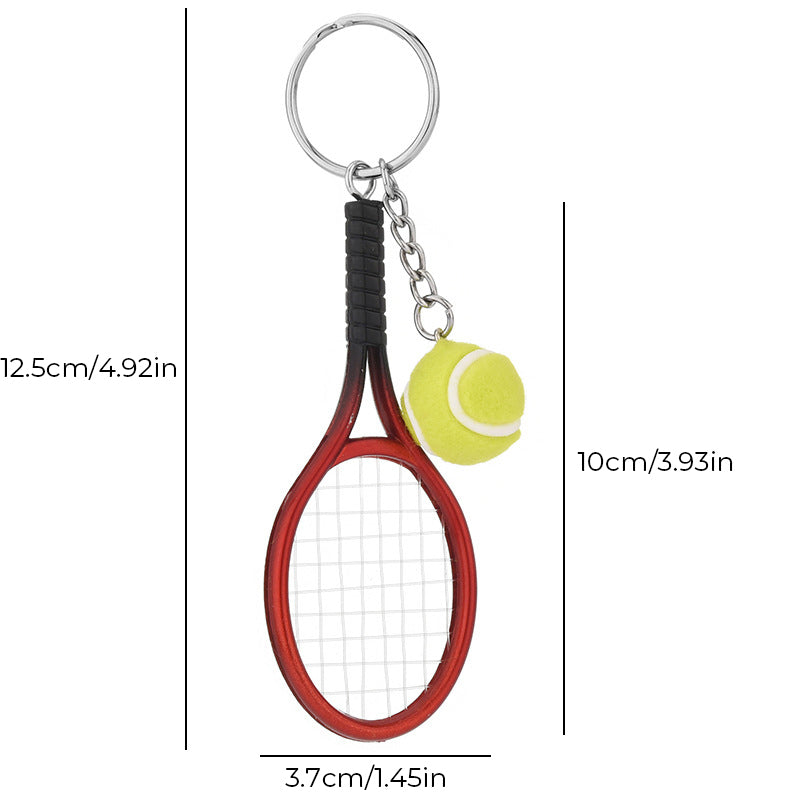Mini tennis racket keychain