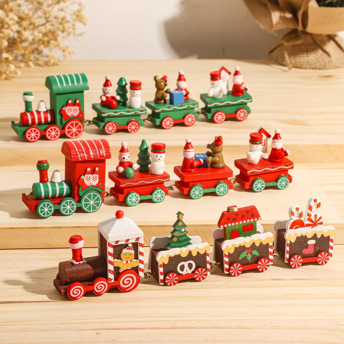 Kerst Trein Decoratie – Houten of Plastic Kersttrein voor een Feestelijke Sfeer