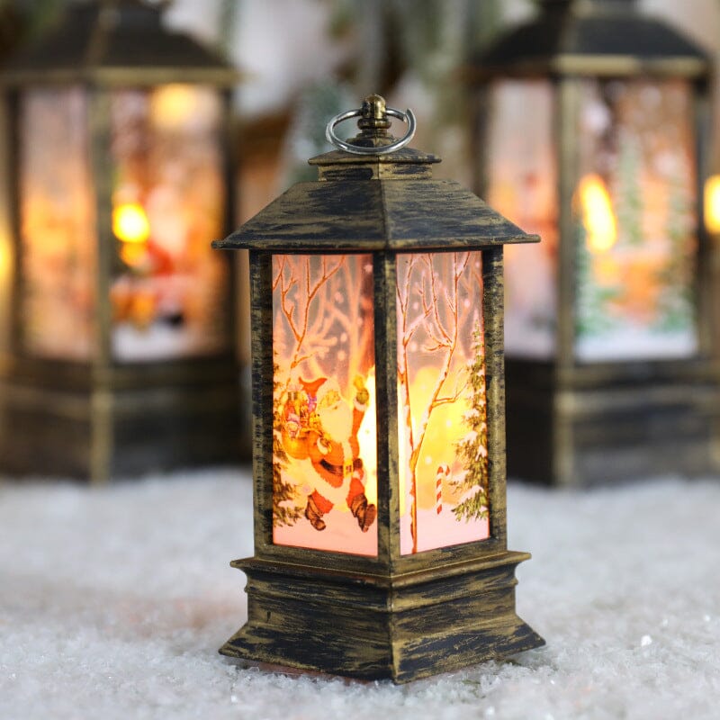 LED illuminated rotating Christmas lantern