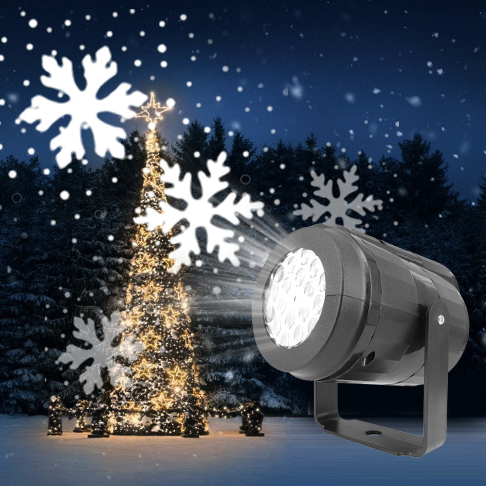 LED Christmas Projector Snowflakes Light Show – Waterproof Outdoor Lamp with 16 Patterns