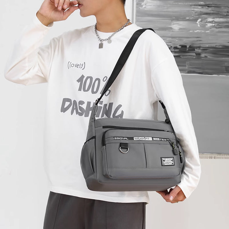 Men's messenger bag with multiple pockets