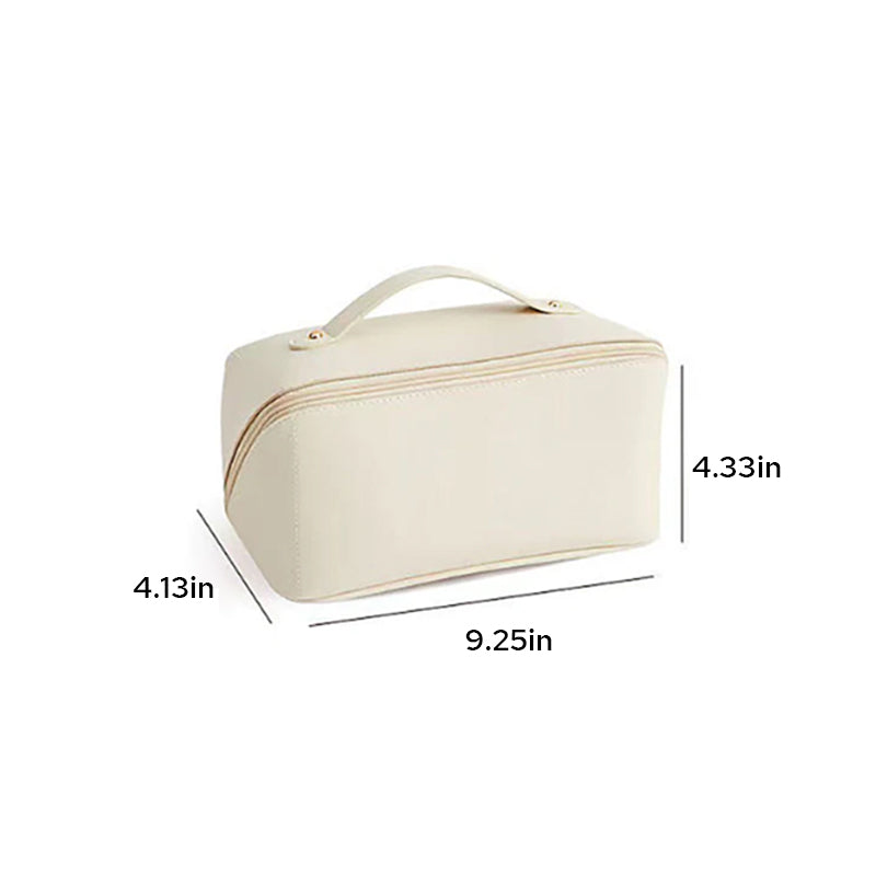 Large Travel Cosmetic Bag with Double-Layer Design