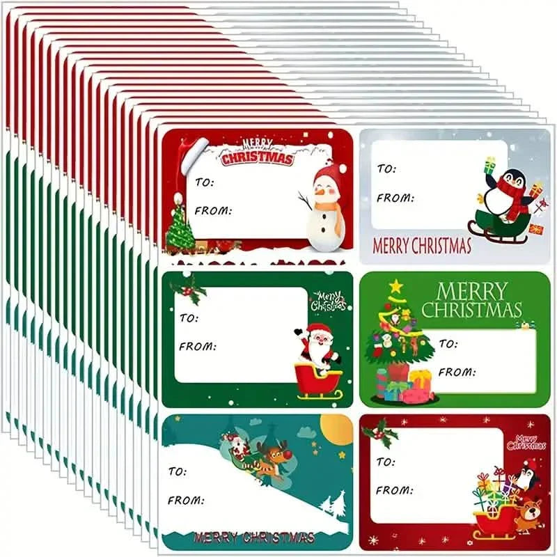90 pieces: Christmas sticker tags - Self-adhesive with Christmas name tag