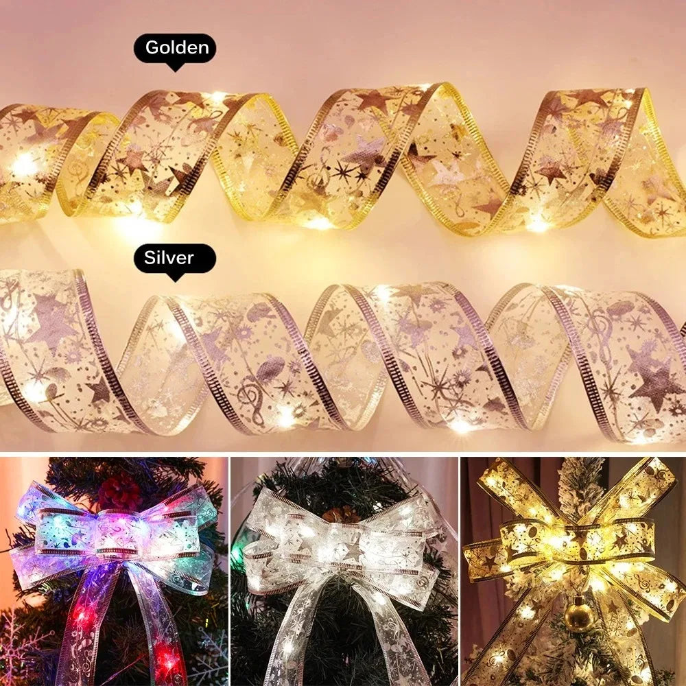 Lumibelle | Christmas ribbon with light chain | LED ribbon light | For tree, window & table decoration | Warm white | Christmas & New Year 2026