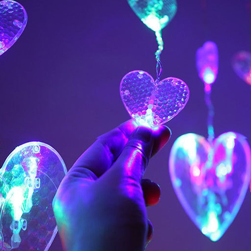 Romantic Heart-Shaped LED String Lights for Atmospheric Decoration – 3 Meters Warm White
