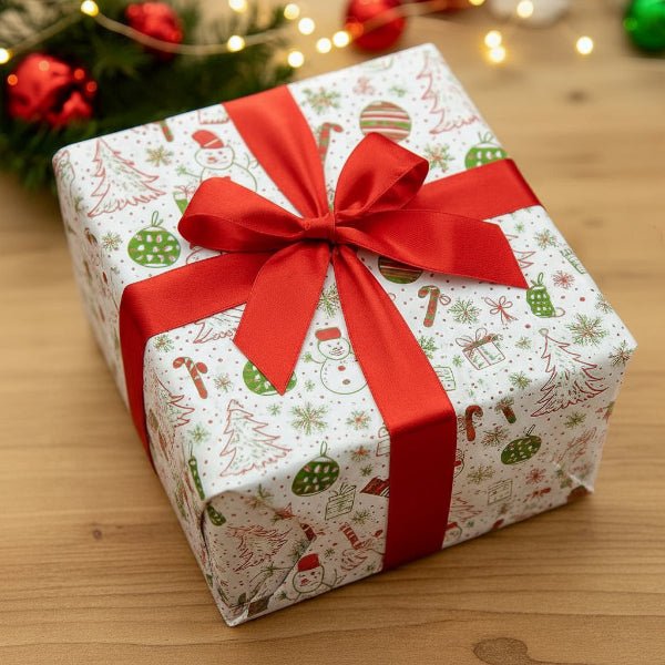 Sustainable Gift Wrap Set with Satin Ribbon for All Occasions