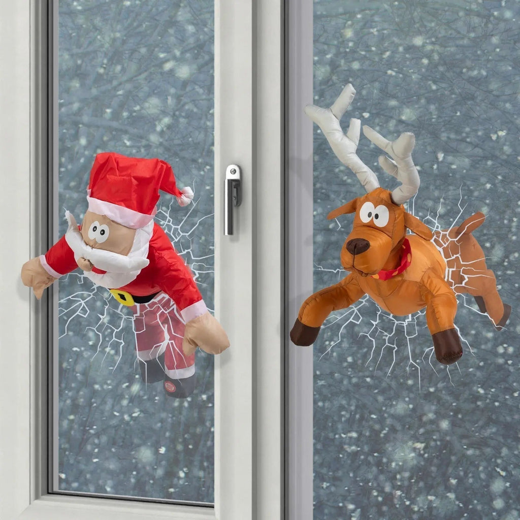 Cheerful Christmas Window Figure ClausKlap – Moving, sound activated decoration