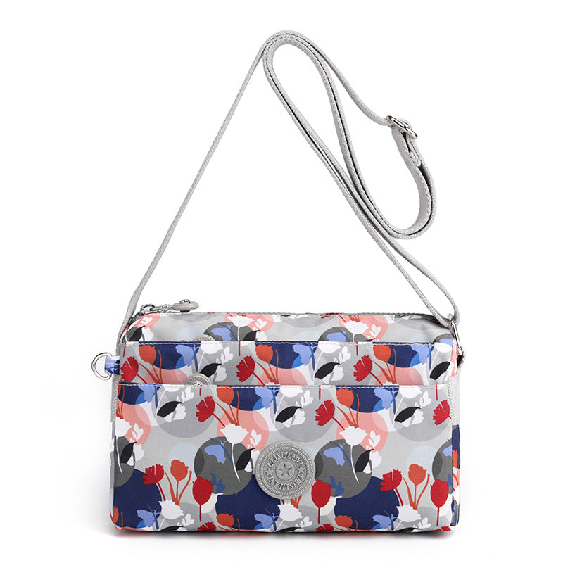 Women's Casual Multi-layer Fashionable Simple Shoulder Bag Made of Nylon