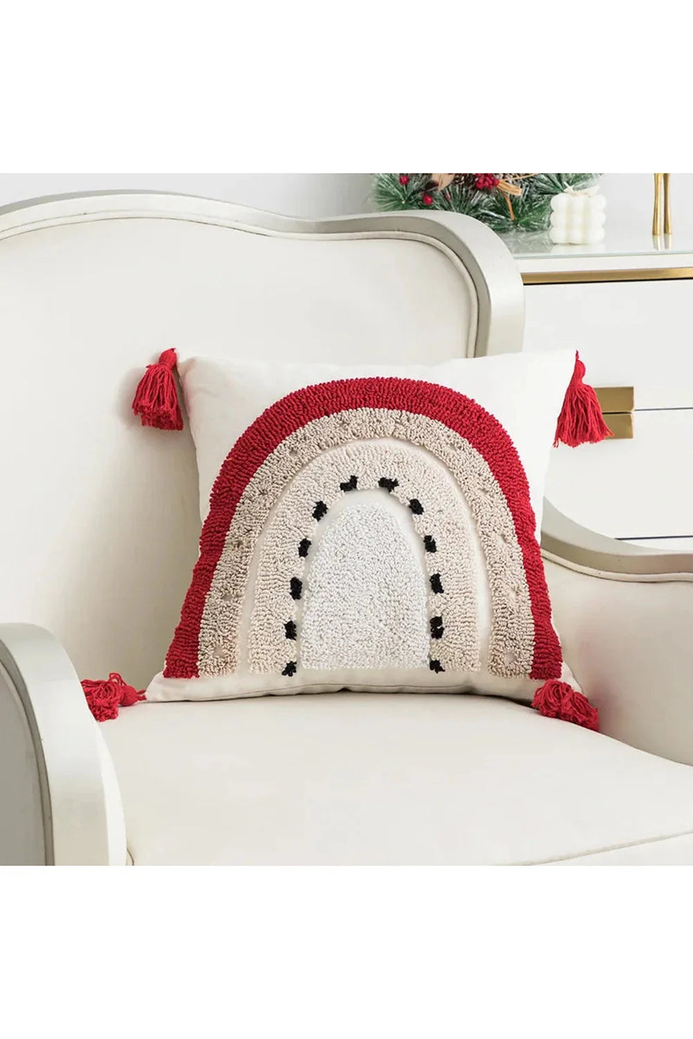 red Christmas cushion cover