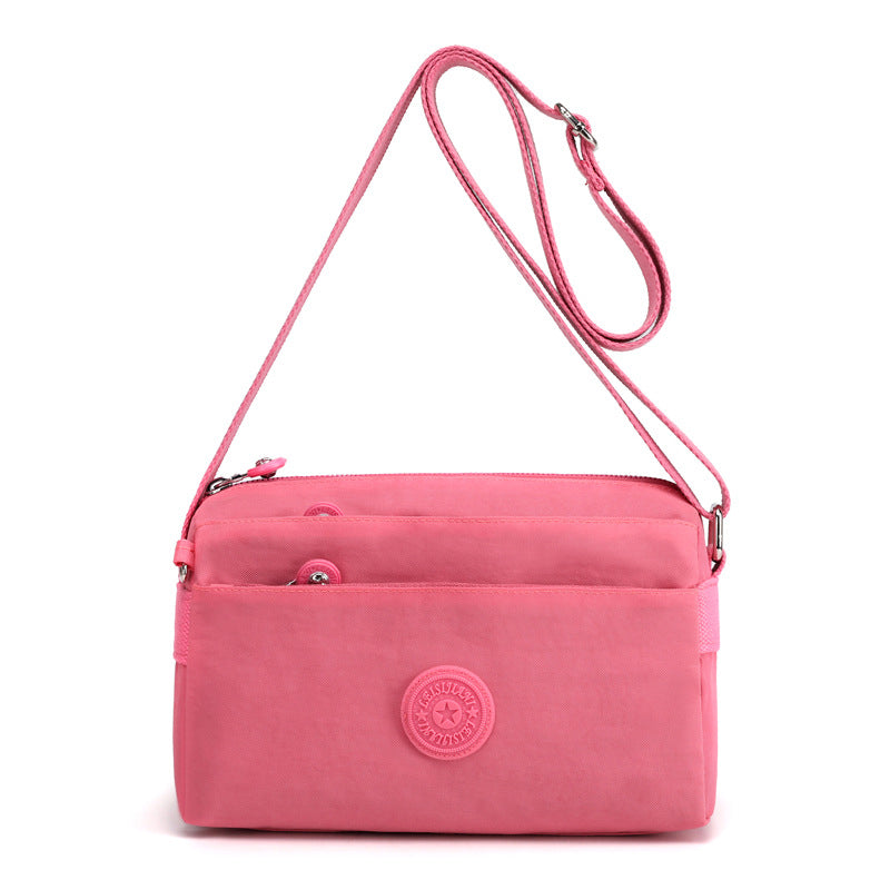Women's Casual Multi-layer Fashionable Simple Shoulder Bag Made of Nylon