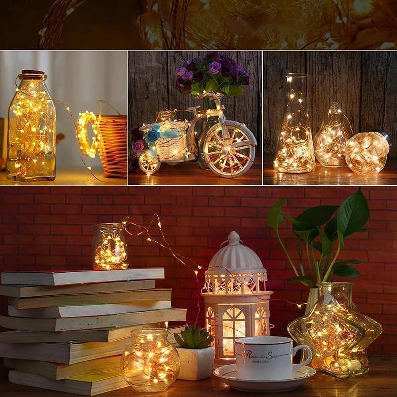 5 pieces LED bottle light night light made of cork gift decoration