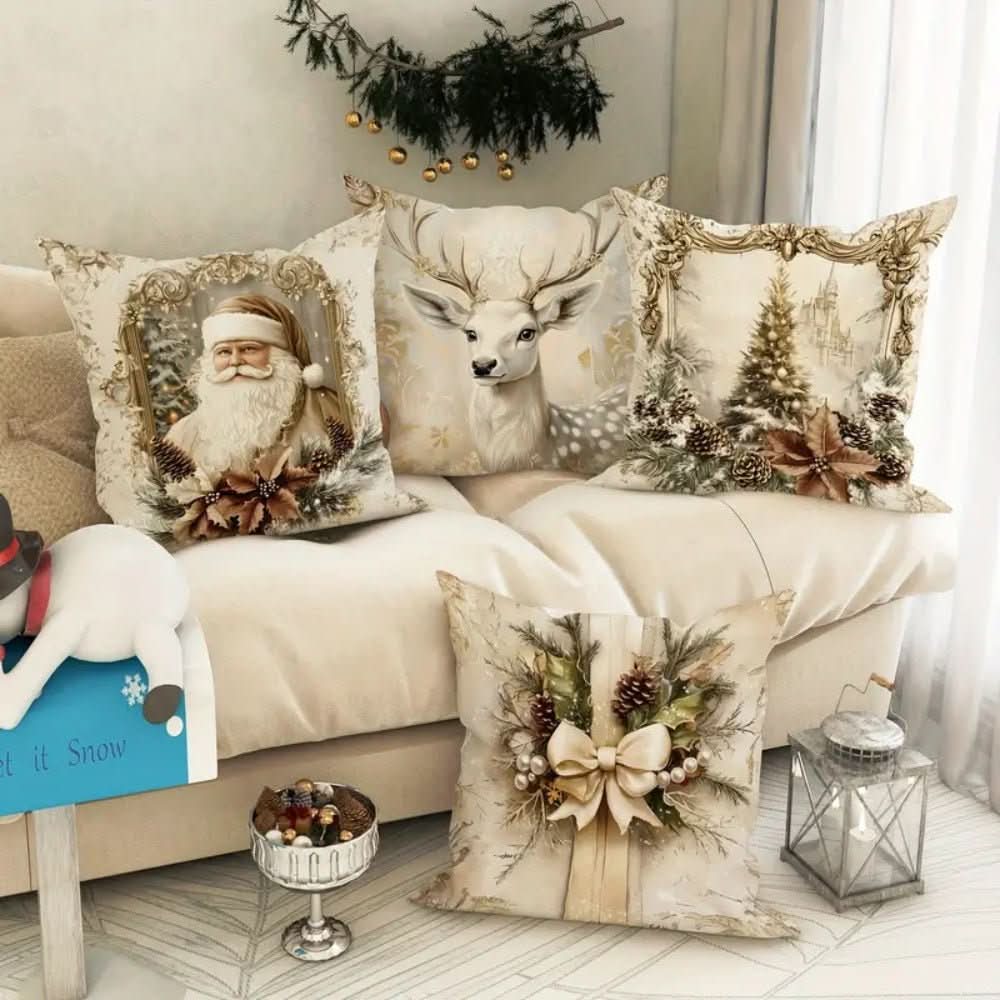 Christmas Pillow Covers with Festive Designs
