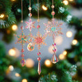 Snow Flake Crystal Sun Catcher - Set of 4 – Add Colorful Enchantment to Your Christmas Decor
