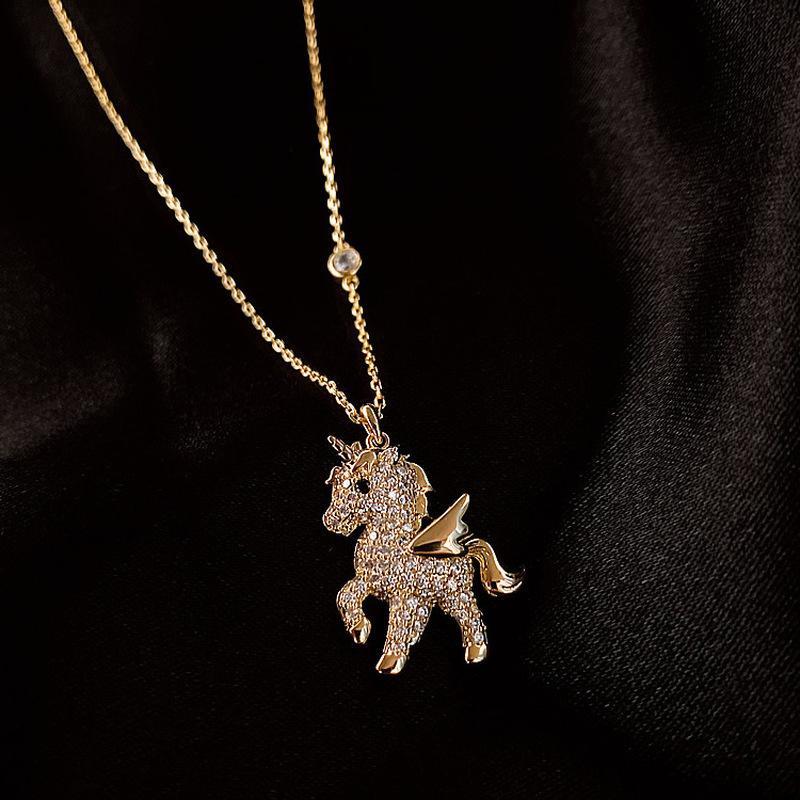 Beautiful Angel Horse Pendant Necklace