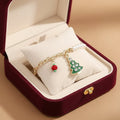 Festive charm bracelet with shimmering beads for Christmas