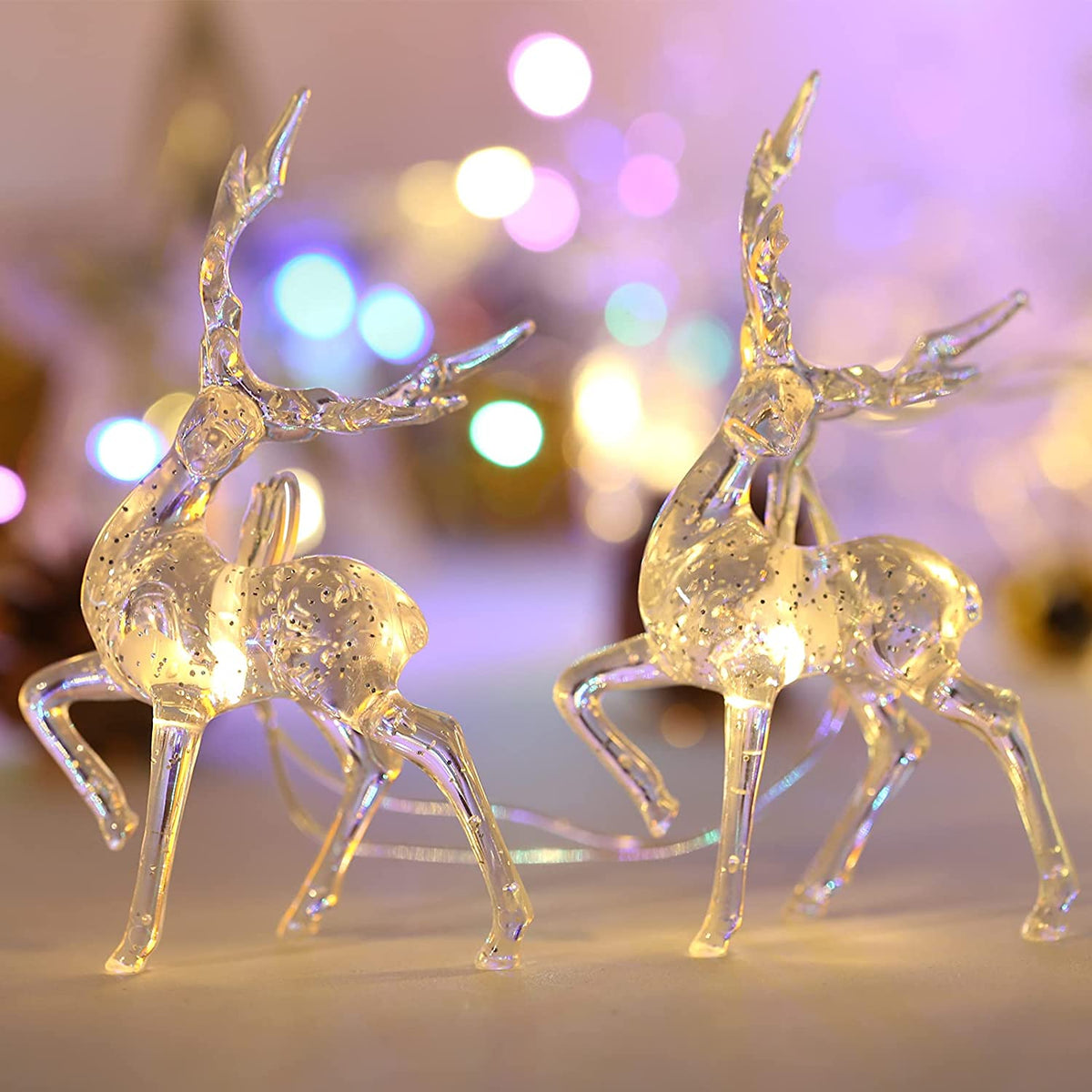 ReindeerGlow - 1.5M LED Christmas reindeer string lights for festive cheer