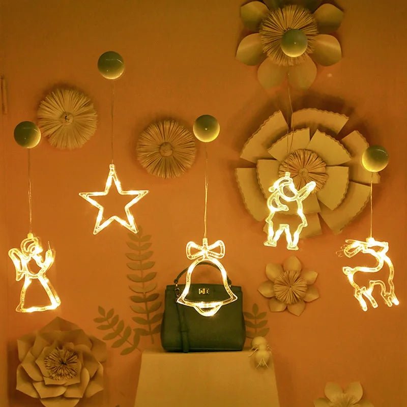 LED Christmas lights with suction cups for glass and mirrors