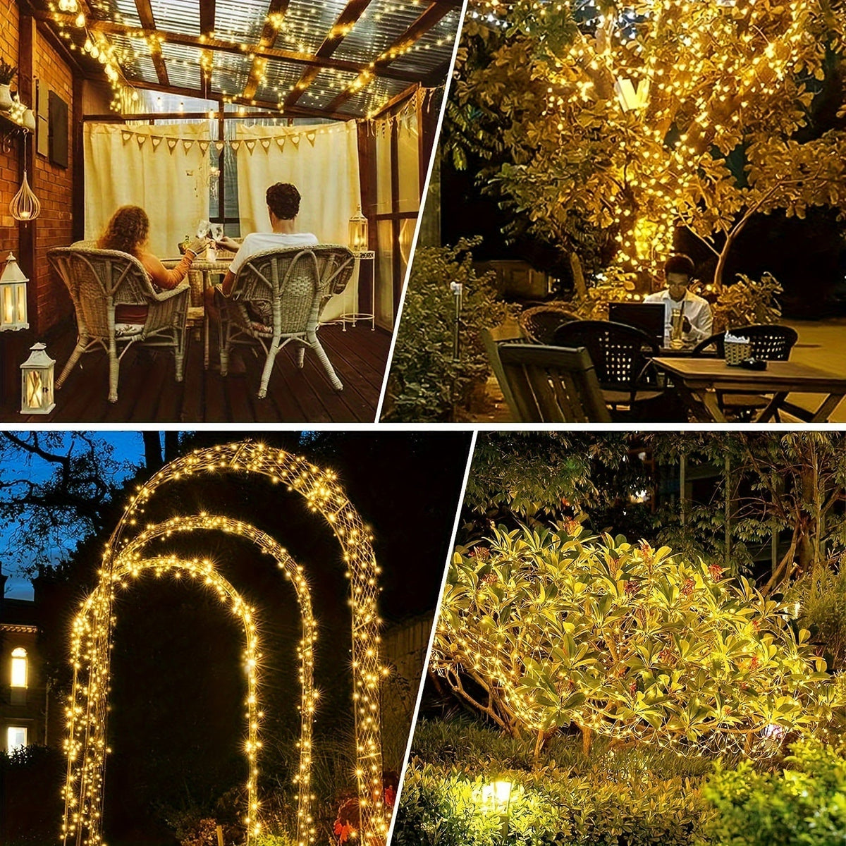 Solar Outdoor Fairy Lights with 200 LEDs for Garden, Patio and Fence Decor