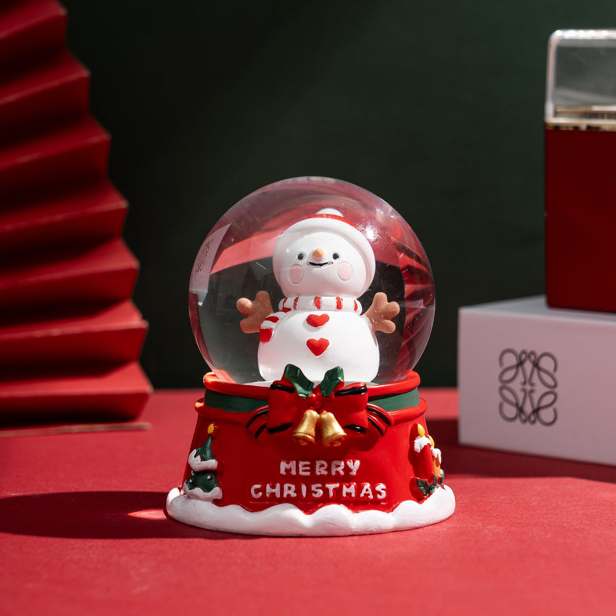 Luminous Snowman Resin Crystal Ball Ornament