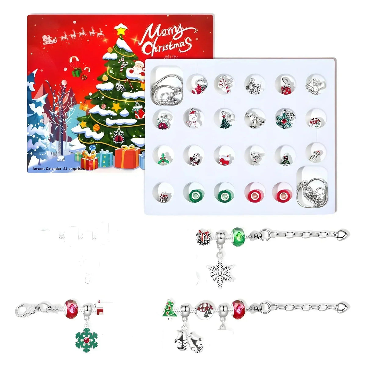 JoyCraft Adventskalender Giftbox 2025 – 24-daagse DIY kalender voor meisjes met sneeuwman & kerstman
