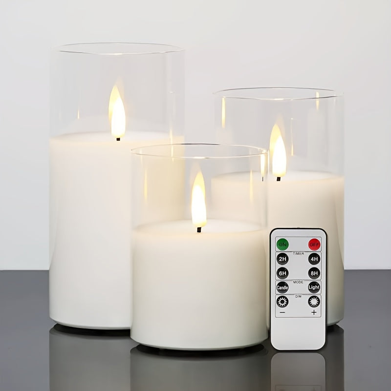GlowLights – Set of 3 LED Candles with Remote Control