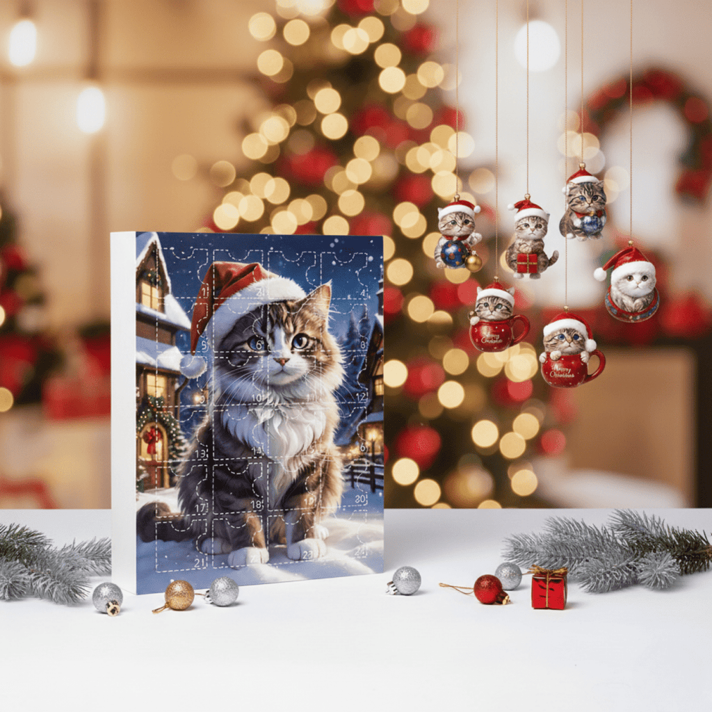 Vintage Cat Advent Calendar for Cat Lovers at Christmas