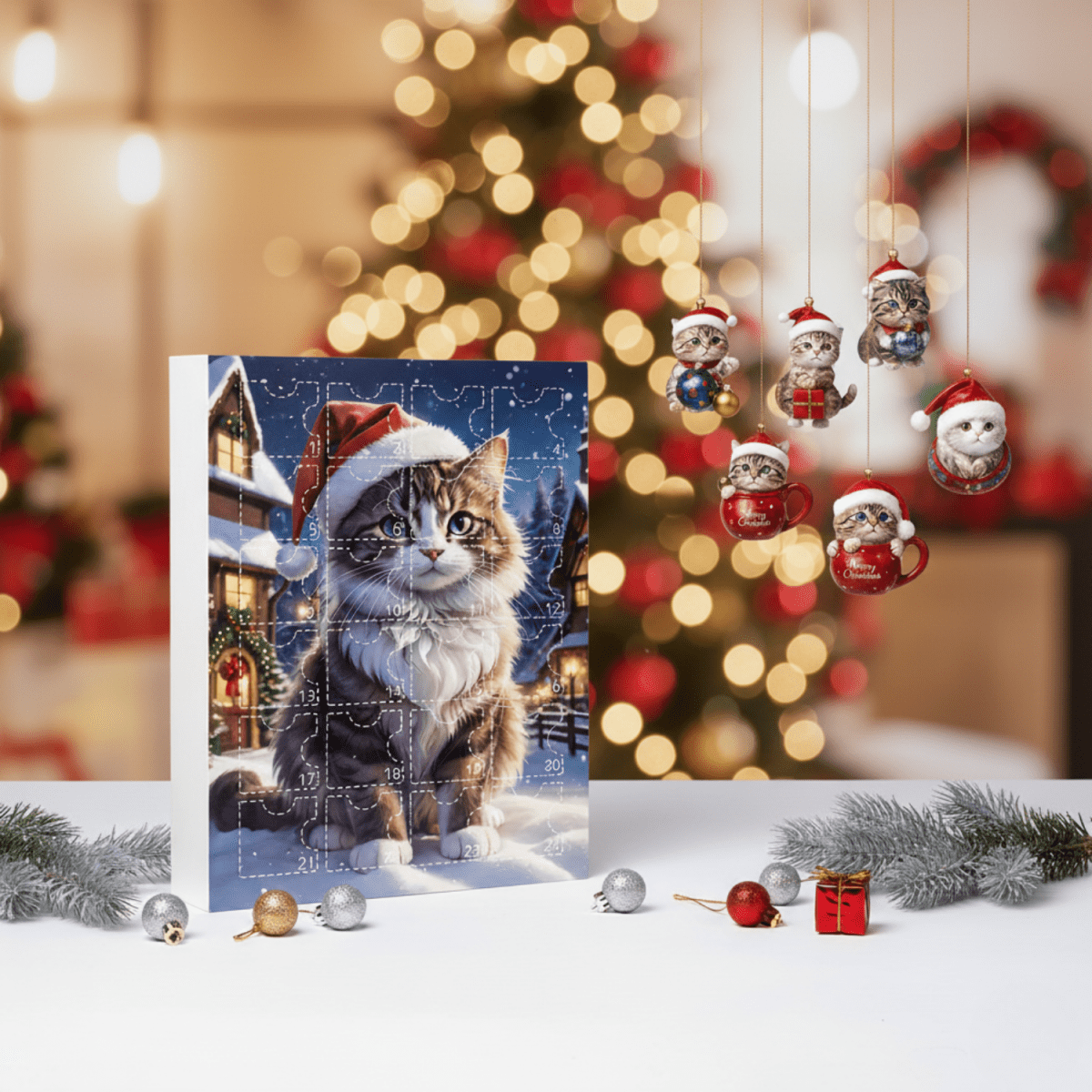 Vintage Cat Advent Calendar for Cat Lovers at Christmas