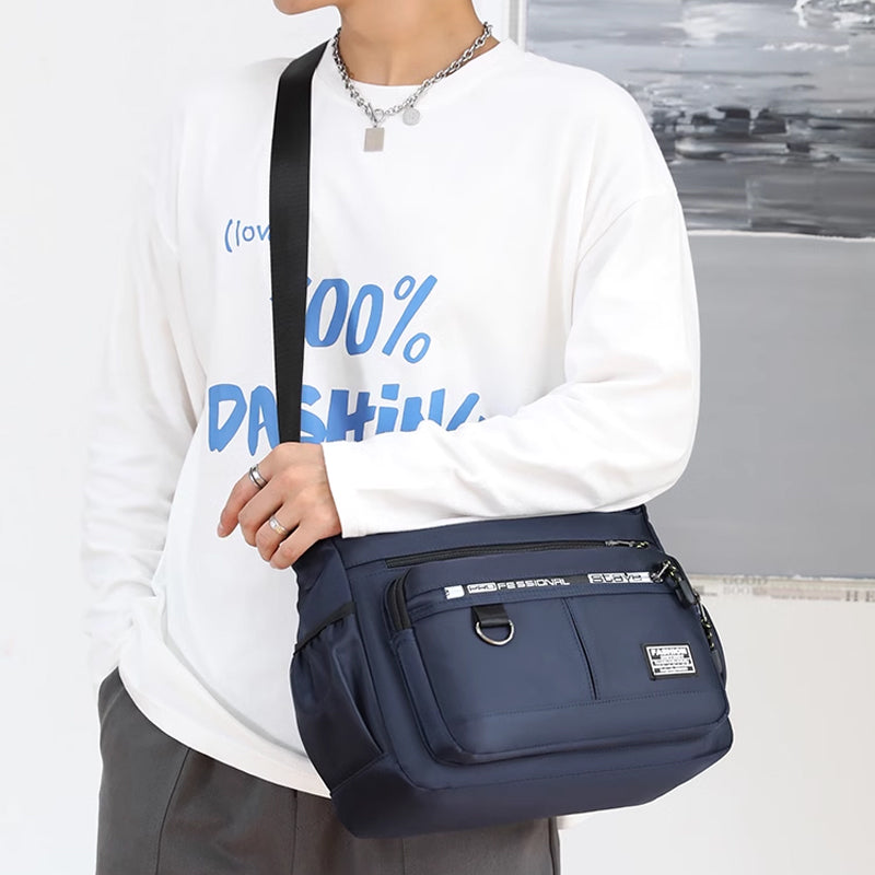 Men's messenger bag with multiple pockets