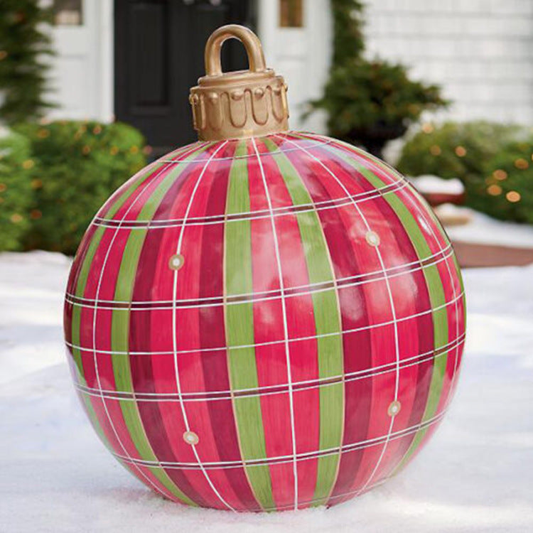 Inflatable Christmas Ball Outdoor Decoration 60cm – Weather Resistant PVC Christmas Decoration