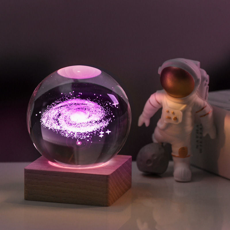 3D Galaxy Crystal Ball Night Light Decorative Lamp