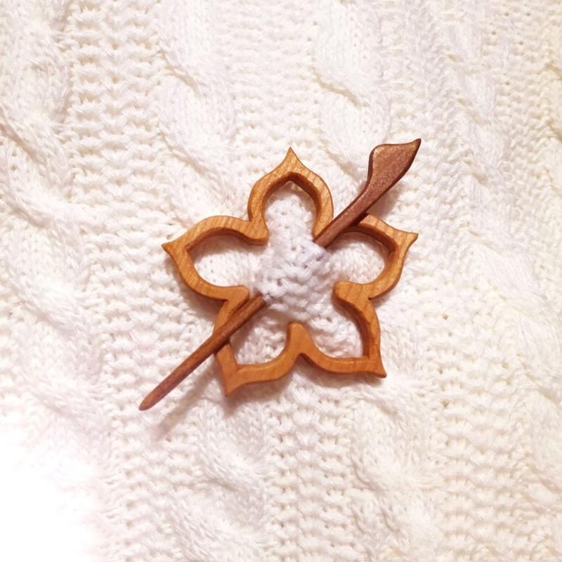 Sweet animal brooch made of wood