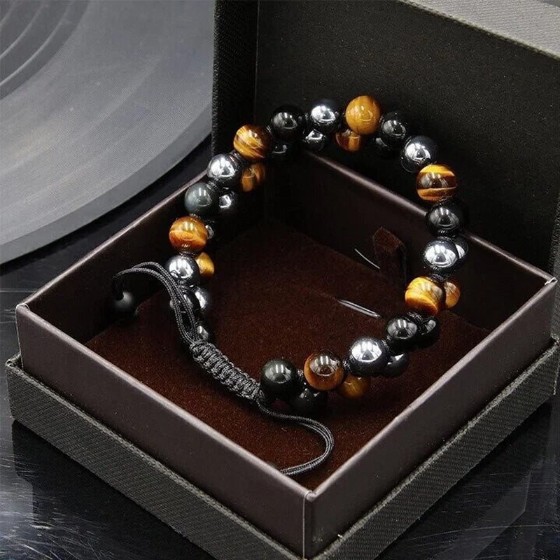 Double-layered gemstone bracelet