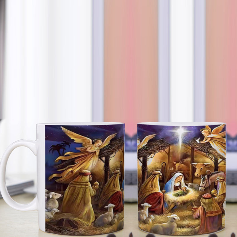 Vintage Christmas Nativity Scene Mug