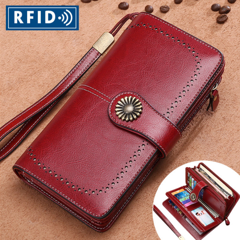 Retro long wallet with large capacity