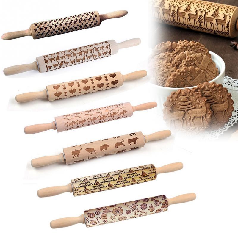 Engraved rolling pin for creative patterns