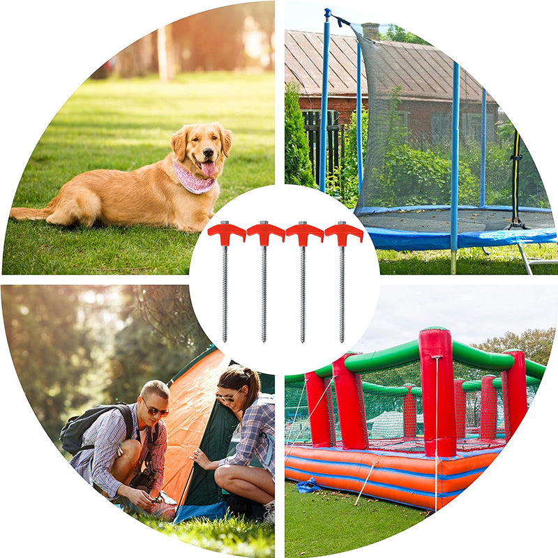 Rotatable tent pegs with thread