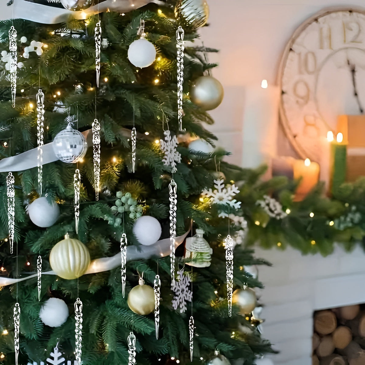 Crystal Icicle Pendant | Elegant Christmas Decoration for Windows