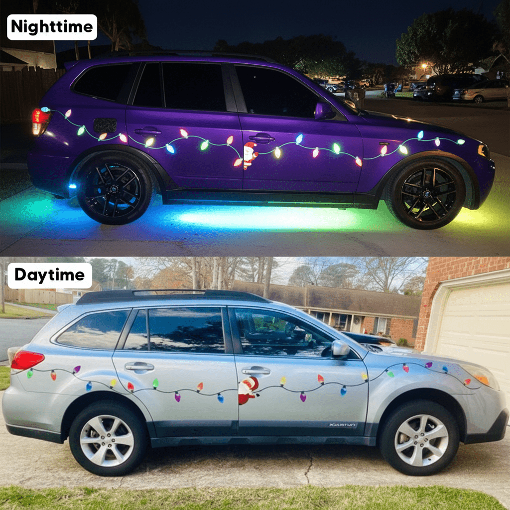 Weatherproof magnetic Christmas lights with mirror gloss