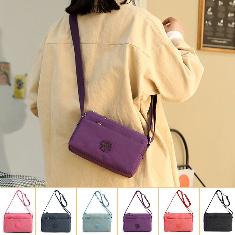 Women's Casual Multi-layer Fashionable Simple Shoulder Bag Made of Nylon