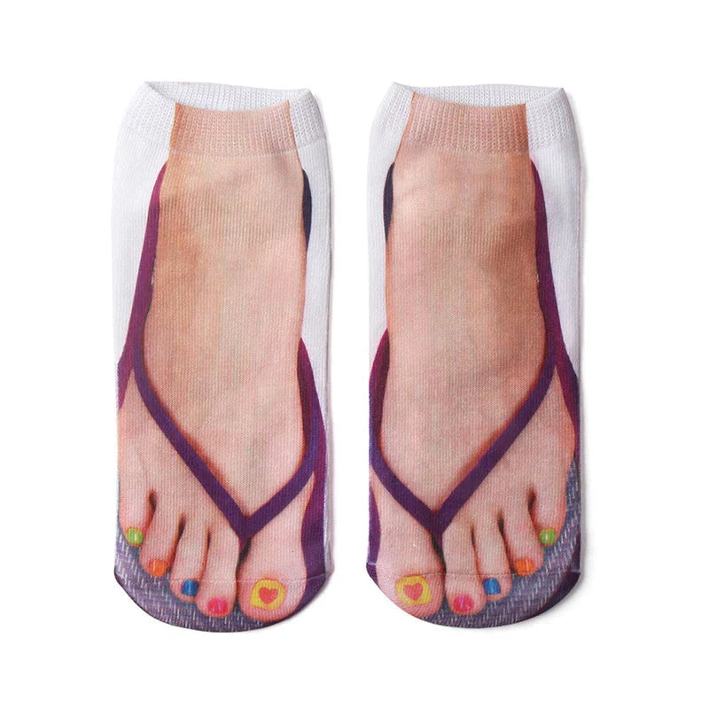 Socks with nail print