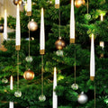LED Christmas tree candles with crystal ball – Realistic flame effect