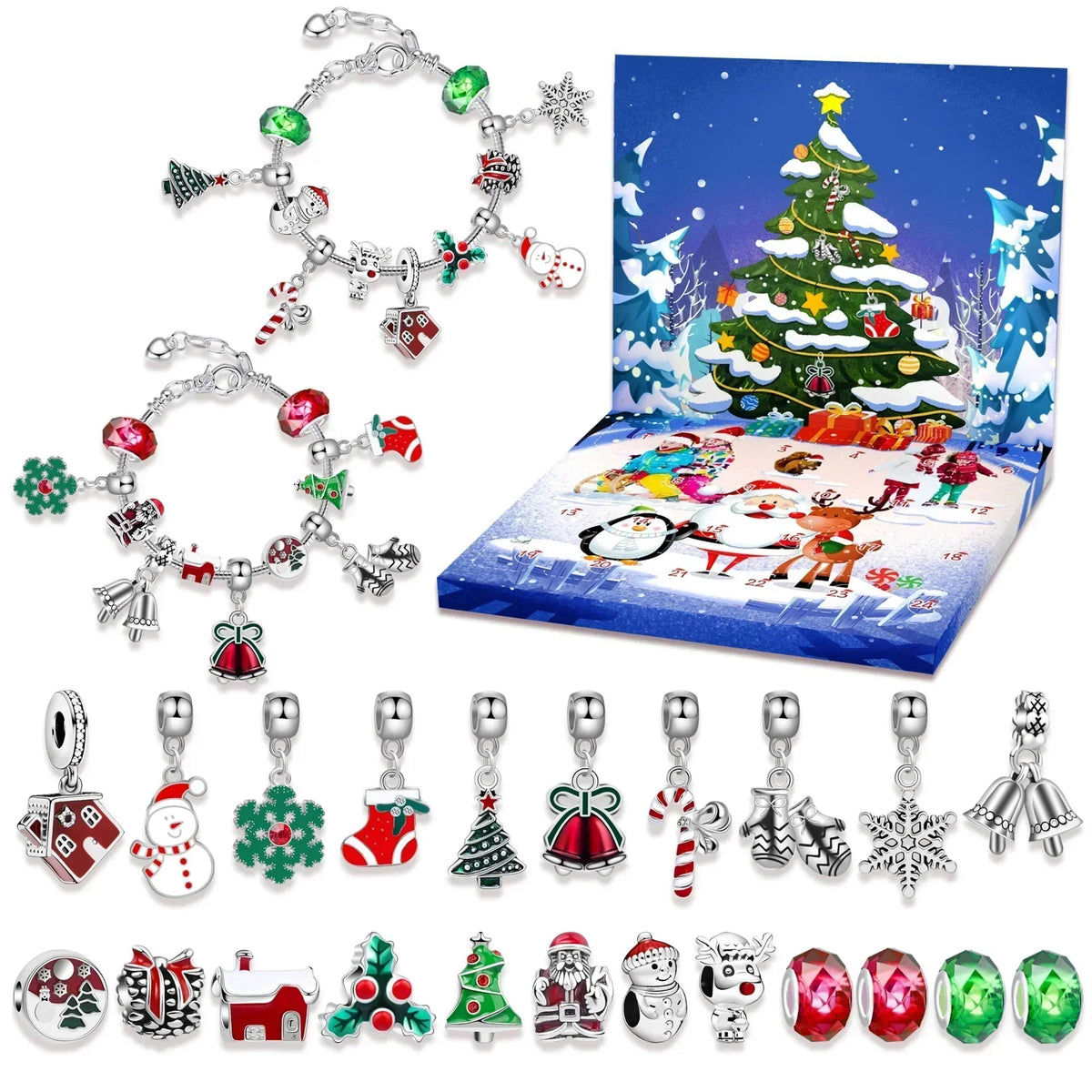 JoyCraft Adventskalender Giftbox 2025 – 24-daagse DIY kalender voor meisjes met sneeuwman & kerstman