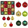 Christmas Tree Baubles Set – Plastic Hanging Ornaments