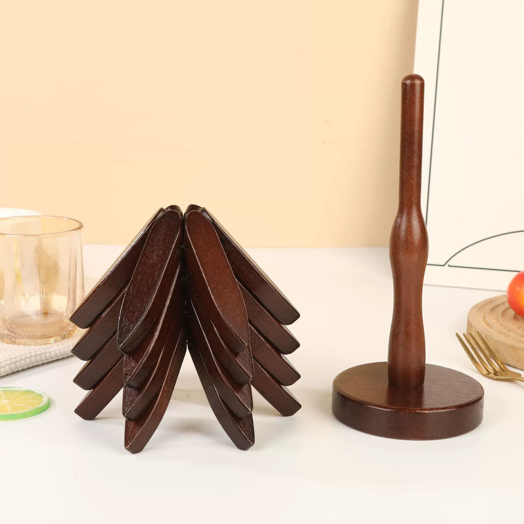 Rubber Wood Christmas Tree Anti Scald Coaster