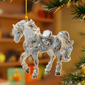 Christmas Ornament Horse Acrylic Rhinestone Hanging Tree Decor