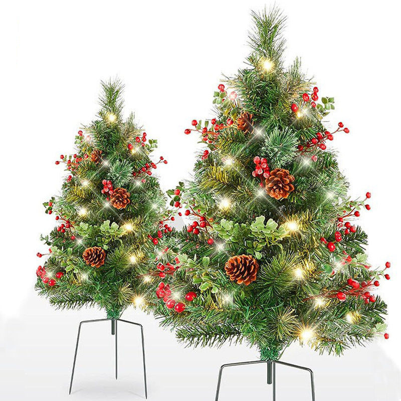 Christmas Urn Filler with LED Lights | 18" Realistic Pine Arrangement | Indoor/Outdoor Decor